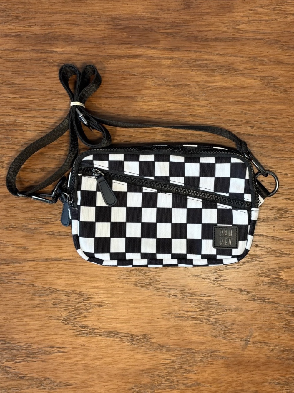 Rad Rev Crossbody Checkered Bag Black & White